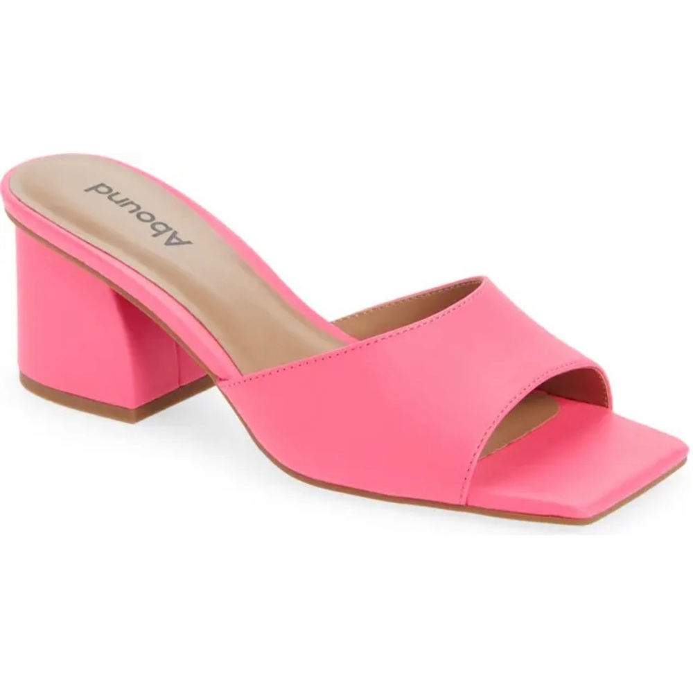 Erica Clear Strap Sandal Knockout Pink Block Heel Women’s Size 10W